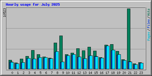 Hourly usage for July 2025